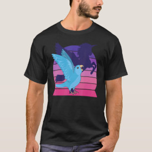 Retro Parrot I geflügelte Einhorn I schreiend blau T-Shirt