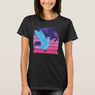Retro Parrot I geflügelte Einhorn I schreiend blau T-Shirt