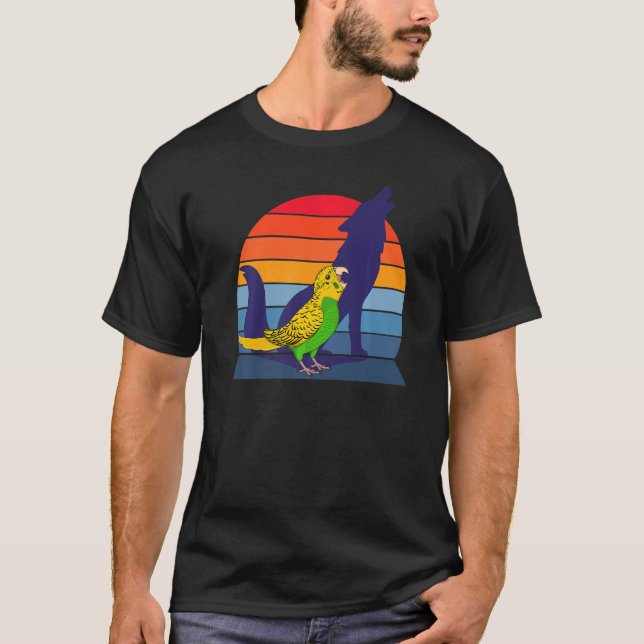 Retro Parrot I Howling Wolf I schreie gelber Bud T-Shirt (Vorderseite)