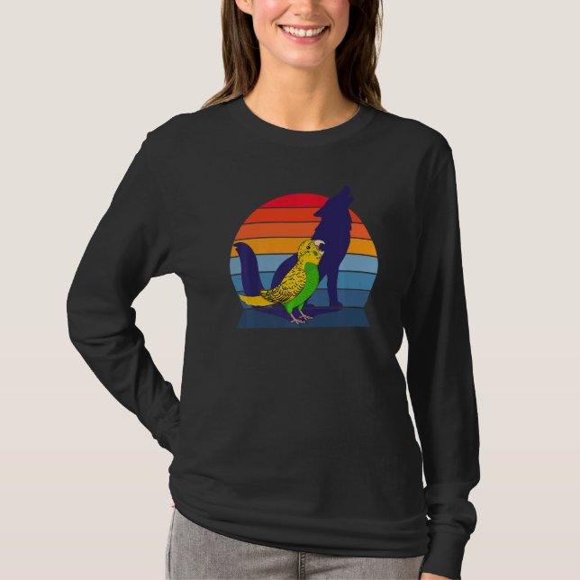 Retro Parrot I Howling Wolf I schreie gelber Bud T-Shirt (Vorderseite)
