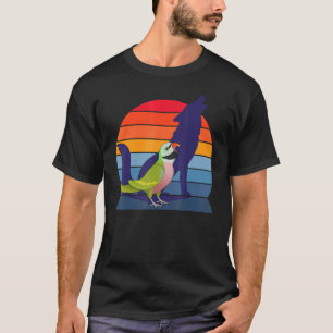 Retro Parrot I Howling Wolf I schreie Mustache T-Shirt
