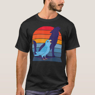 Retro Parrot I Howling Wolf I schreiend blauer Par T-Shirt