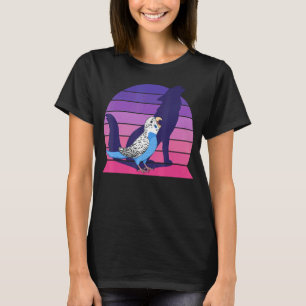 Retro Parrot I Howling Wolf I schreiend Blue Budgi T-Shirt