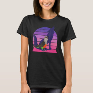 Retro Parrot I Howling Wolf I schreiend roter Bauc T-Shirt