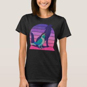Retro Parrot I Howling Wolf I schreiend Türkis T-Shirt