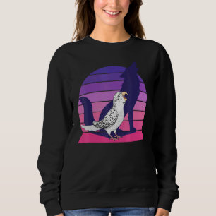 Retro Parrot I Howling Wolf I schreiend White Budg Sweatshirt