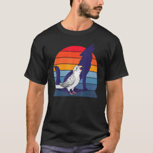 Retro Parrot I Howling Wolf I schreiend White Budg T-Shirt