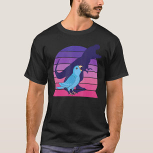 Retro Parrot I Tyrannosaurus Rex I schreiend blau T-Shirt