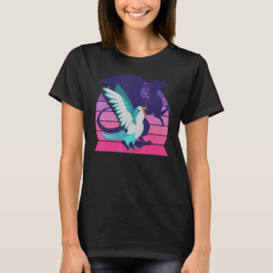 Retro Parrot I Winged Dragon I schreiend Blue Quak T-Shirt