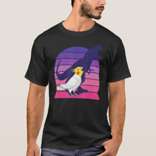 Retro Parrot Tyrannosaurus Rex I schreiend Lutino T-Shirt