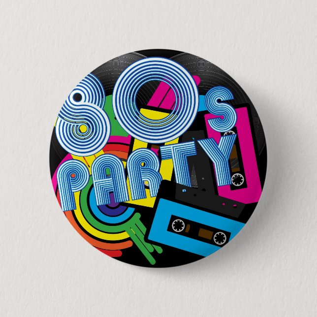 Retro Party 80 Button (Vorderseite)