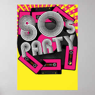 Retro Party-Hintergrund Poster