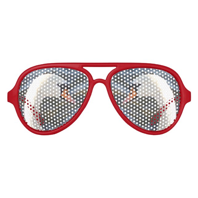 Retro-Party-Schatten des weißen Schwans, rot Partybrille (Vorderseite)
