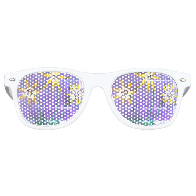 Retro-Party-Schatten für Erwachsene, Blume Sonnenbrille (Vorderseite)