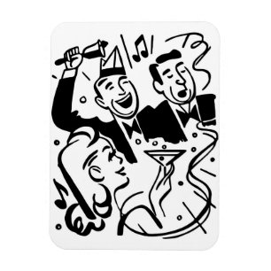 Retro-Partyleute feiern einen besonderen Anlass Magnet