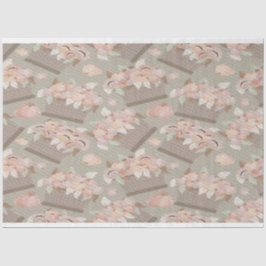 Retro Pastel Apple Blossom Basket Seidenpapier