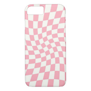 Retro Pastel Baby Pink Karos verschleiert Karton Case-Mate iPhone Hülle