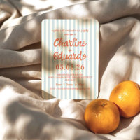 Retro Pastel Blue Streifen Moderne Vintage Hochzei