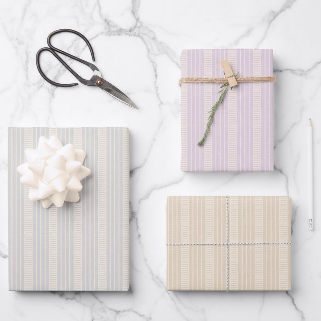 Retro pastel boho wrapping paper for Christmas Geschenkpapier Set (Vorderseite)