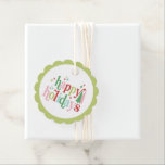 Retro Pastel Christmas | Happy Holidays Geschenkanhänger<br><div class="desc">Dieses spielerische Tag zeigt das Sprichwort "Happy Ferien" mit abwechselnden Farben und funkelnden Akzenten. Die Farben sind rosa,  rot,  grün und hellblau.</div>