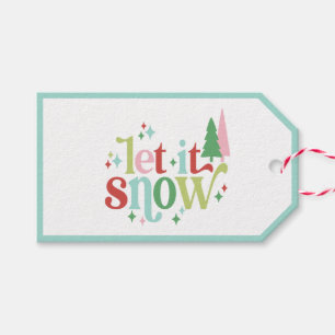 Retro Pastel Christmas   Lass es schneien Geschenkanhänger