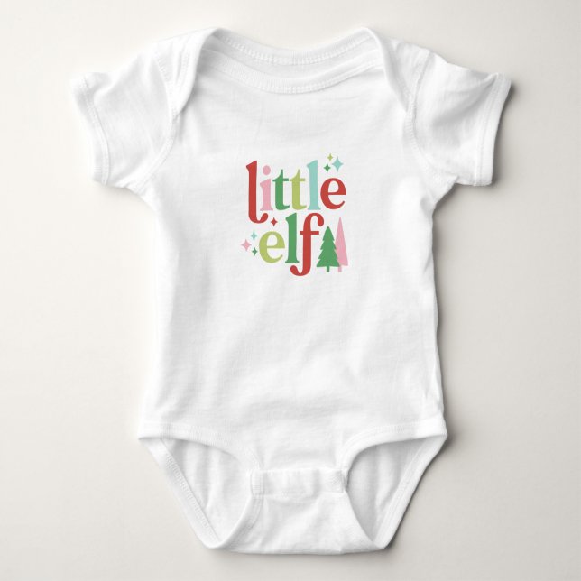 Retro Pastel Christmas | Little Elf Baby Strampler (Vorderseite)