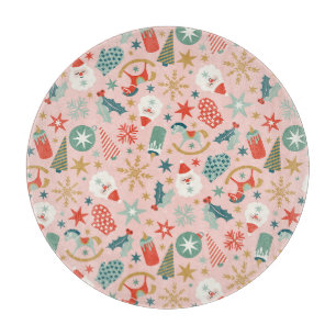 Retro Pastel Christmas Schneidebrett