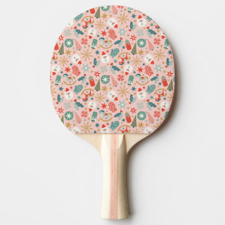 Retro Pastel Christmas Tischtennis Schläger