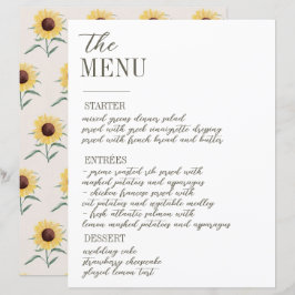 Retro Pastel Color Daisy Menu Mariage
