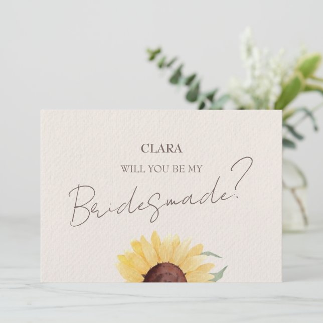 Retro Pastel Color Daisy Wedding Bridesmade Einladung (Stehend Vorderseite)