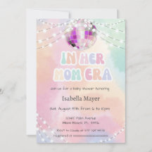 Retro Pastel in ihrer Mama Era Kinderdusche Einlad