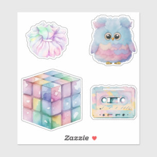 Retro Pastel Nostalgic 80er, 90er Favoriten Aufkleber