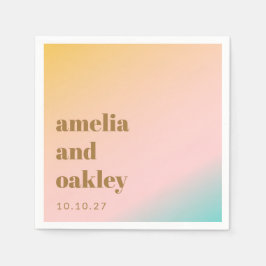 Retro Pastel Pink Gradient Einzigartige Hochzeit C Serviette