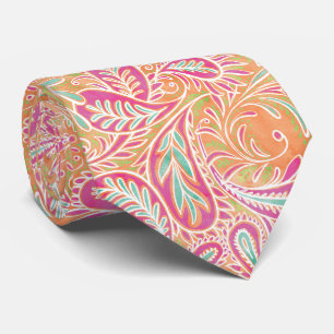 Retro Pastel Pink Paisley Pattern Krawatte