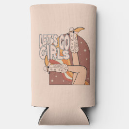 Retro Pastel Pink Rodeo Bachelorette Selters Dosenkühler