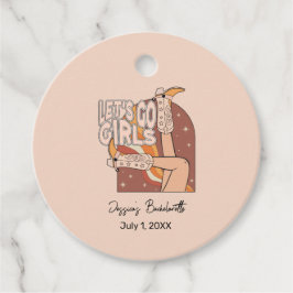Retro Pastel Pink Rodeo Junggeselinnen-Abschied Geschenkanhänger