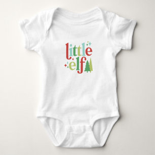 Retro Pastel Weihnachten Kleiner Elf Baby Strampler