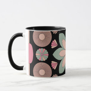 Retro-Pastell-Blumen-Mandala-Symmetrie Tasse