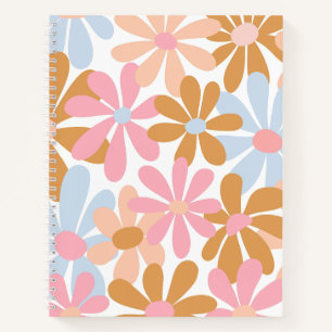 Retro-Pastell-Groovy-Daisy-Blumenmuster Notizbuch