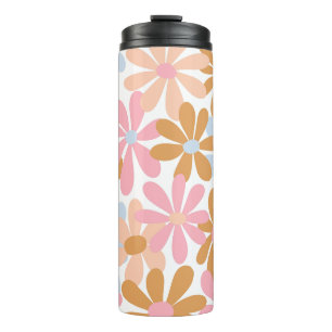 Retro-Pastell-Groovy-Daisy-Blumenmuster Thermosbecher