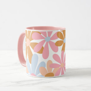 Retro-Pastell-Groovy-Gänseblümchen-Blumenmuster Tasse