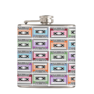 Retro-Pastell-Kassettenmuster Flachmann