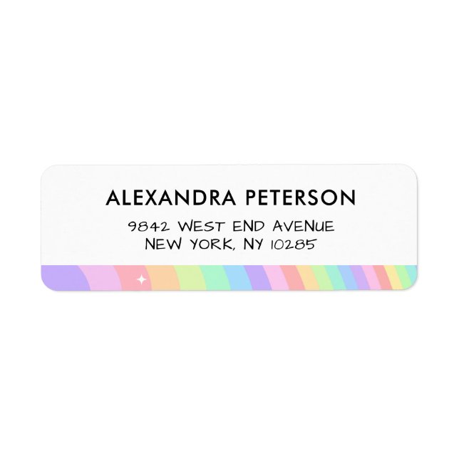 Retro-Pastell-Regenbogen-Wellenmuster mit Sternen (Vorne)