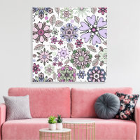Retro Pastell Rosa Lila Florales Nahtloses Muster
