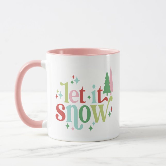 Retro Pastell Schnee lassen Tasse (Links)