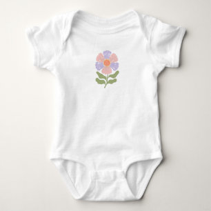 Retro-Pastell "Soft Mama" Groovy-Blumentypografie Baby Strampler