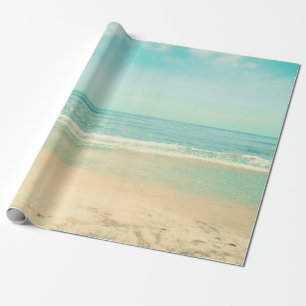 Retro Pastell Strandstrand,hintergrund,sommer,vint Geschenkpapier