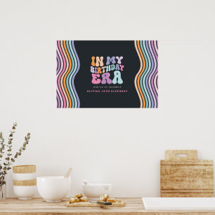 Retro Pastellfarben Moderne Geburtstagszeit Poster