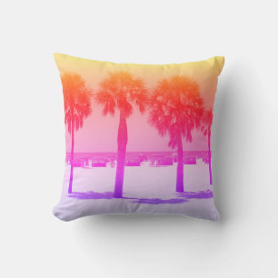 Retro-Pastellfarben-Palmenbaum Kissen