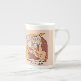 Retro Pastellrosa Rodeo Junggeselinnen-Abschied Prozellantasse